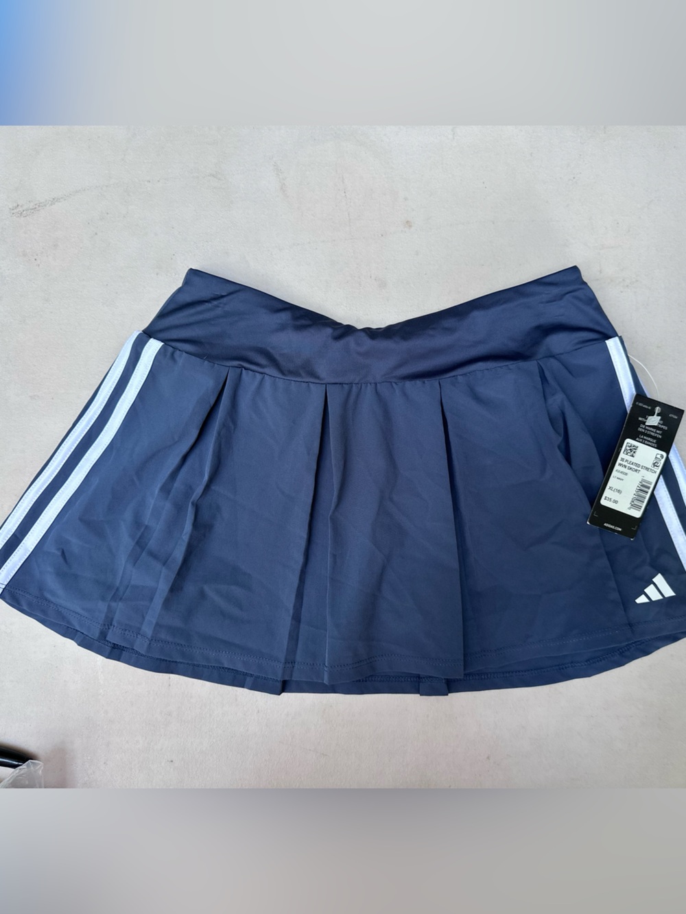 NWT Adidas Navy Skort with White Stripe Accents
